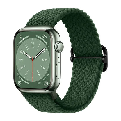 Braided Nylon Apple Watch Band – Adjustable Sport Strap Compatible with Ultra 2, Series 10/9/8/7/6/SE (40–49mm) Wrist Bracelet