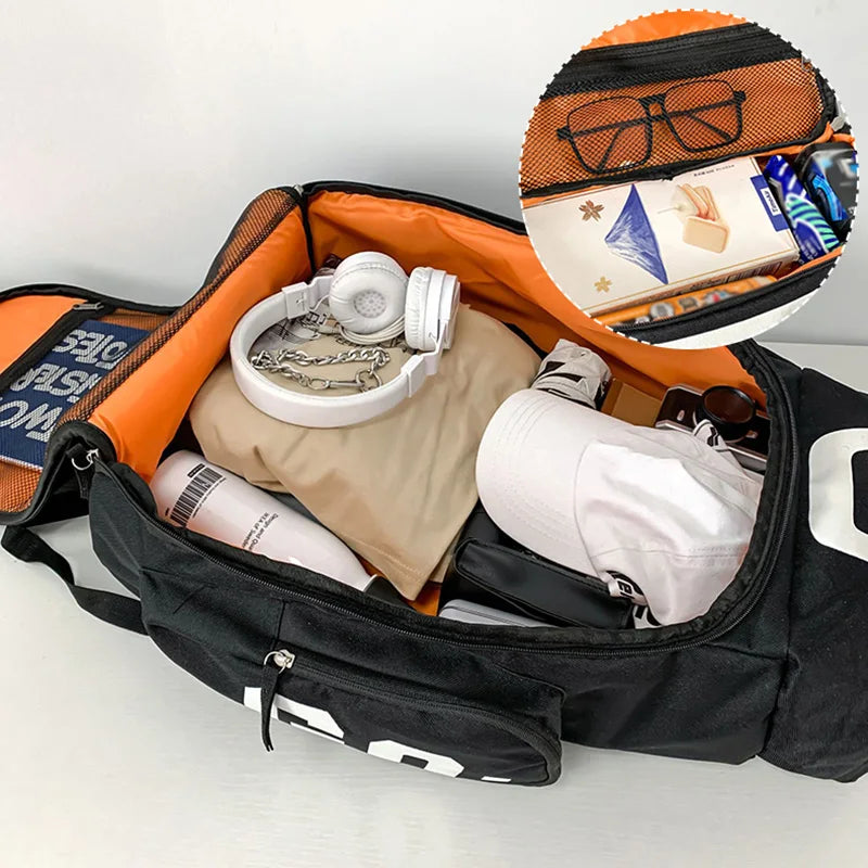 Sport Gym Bag for Men – Large Waterproof Fitness & Travel Backpack, Shoulder/Crossbody Skate Pack with Dry/Wet Compartments