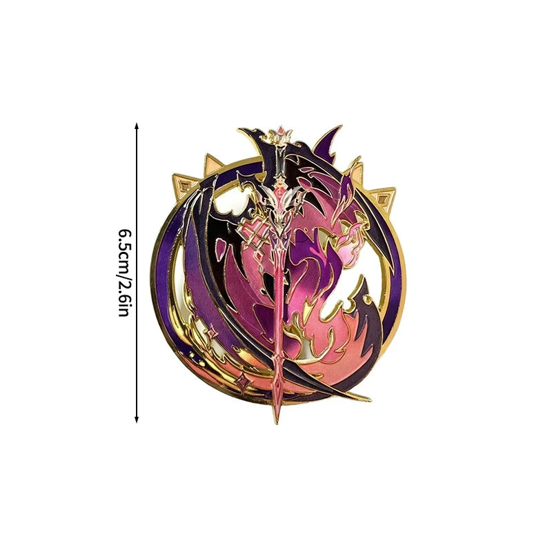 Honkai Star Rail & Genshin Impact Character Pins - Kawaii Metal Cosplay Brooch Badges for Fans
