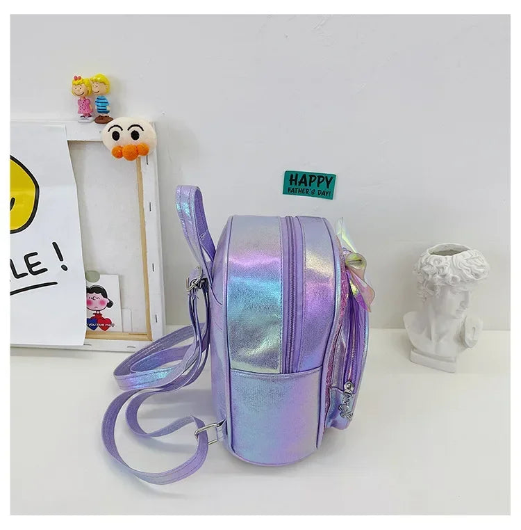 Disney Frozen Elsa & Anna Sequins Backpack - Fashion Glitter PU Leather School Bag for Girls, Kawaii Travel Backpack & Christmas Gift