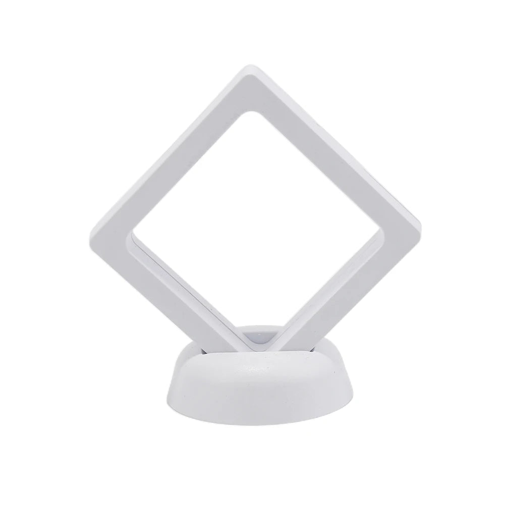 3D Floating Jewelry & Coin Display Frame – Clear Stand for Rings, Pendants, and Gemstones
