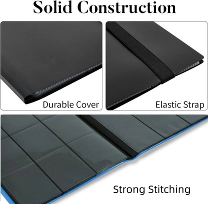 9 Pocket Trading Card Album Binder - 360 Side-Loading Pockets for Game and Sports Cards