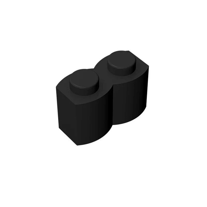 50-Piece 1x2 Log Profile Building Bricks - Modified Modular Blocks for MOC, GBC & Technical Construction Sets
