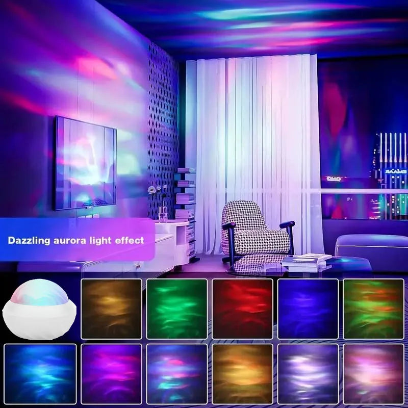 RGB Aurora Night Light Projector - Remote Control Northern Lights Lamp for Home Party Decor