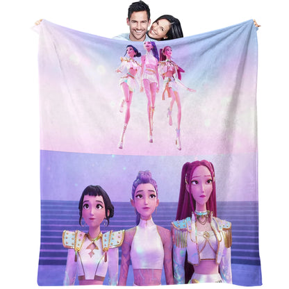 K-Pop Demon Hunters Flannel Blanket – 31 Styles Anime Throw for Home, Travel & Camping Fan Gift