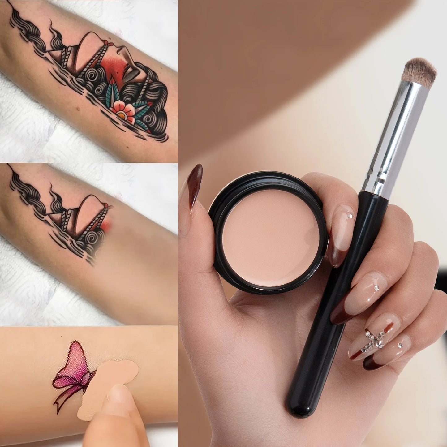 Hydrating Eye Brightening Concealer & Contour Cream – Full Coverage Long-Lasting Correcting Under Eye Makeup for Flawless Natural Finish