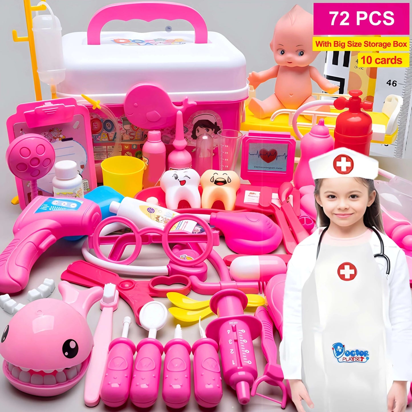 Doctor Kit for Kids – Educational Pretend Play Medical Set for Girls & Boys, Dentist Role Play Costume Toy