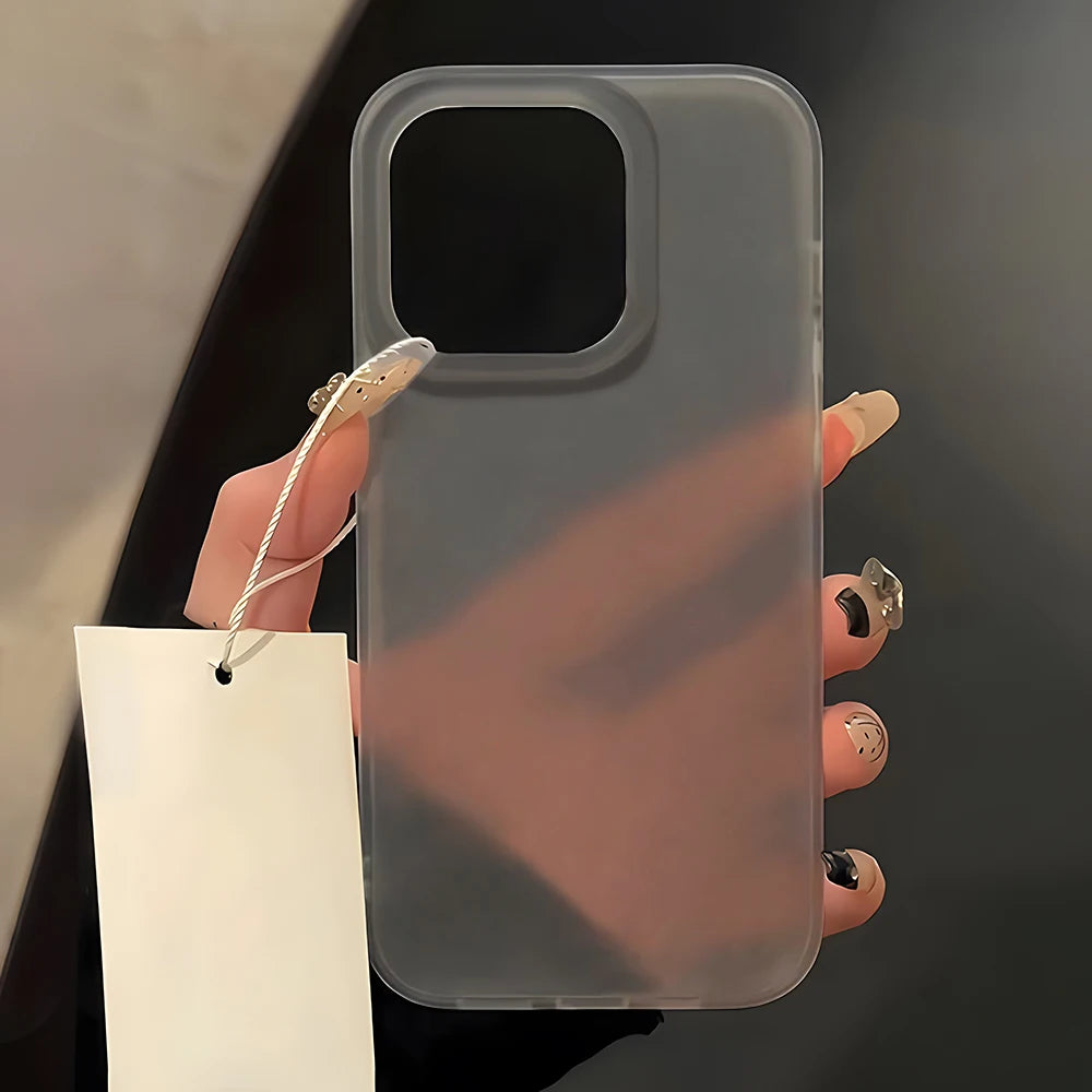 Transparent Matte Silicone iPhone Case - Soft Shockproof Cover for iPhone 11–18, Air & Pro Max Models
