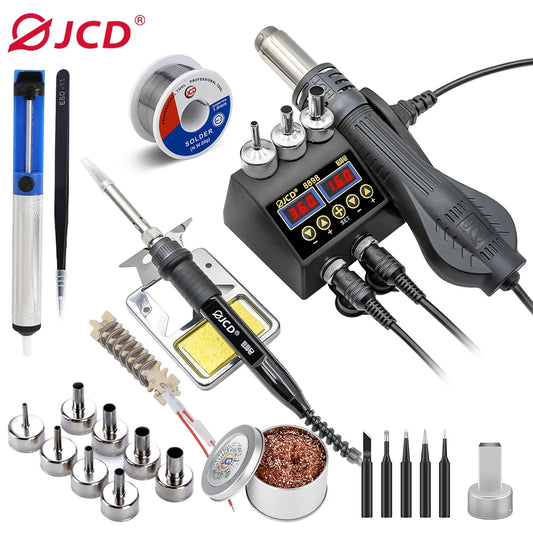 JCD 8898 2-in-1 Soldering Station 750W – Soldering Iron & Hot Air Gun for BGA SMD Phone Repair & Welding