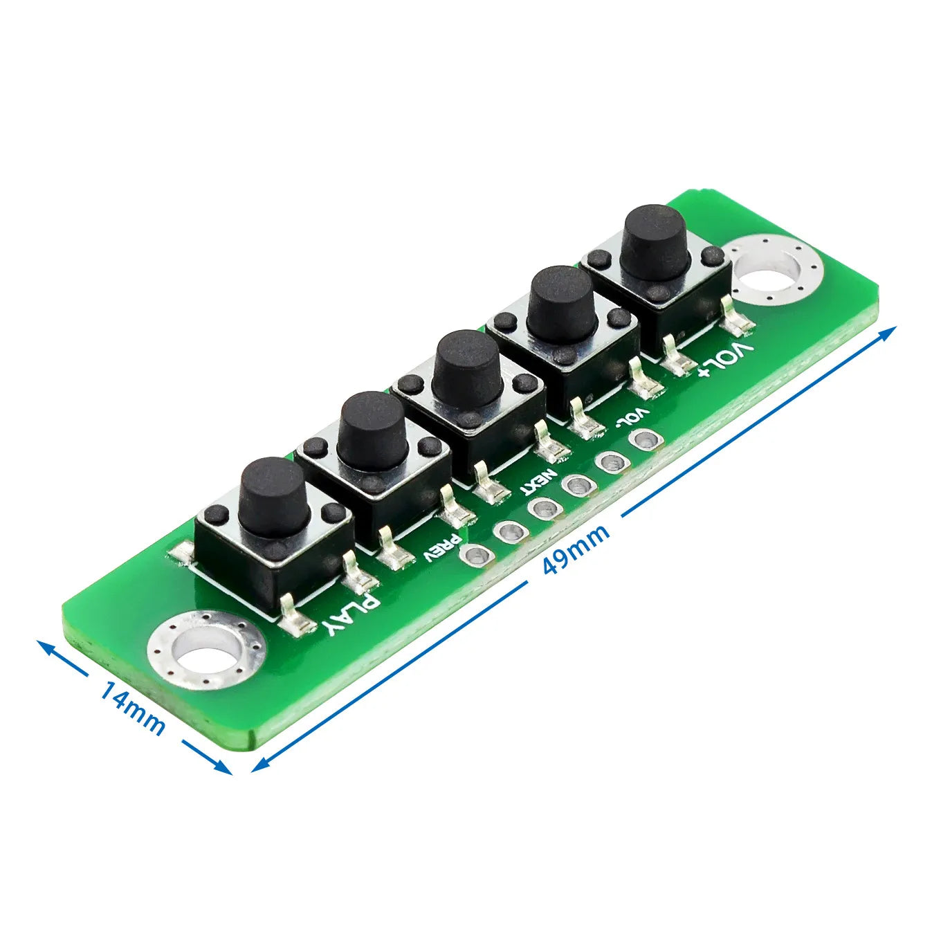 Independent Button Module - 1 to 6 Bit MCU Micro Switch Board for Bluetooth Power Amplifiers and DIY Electronics