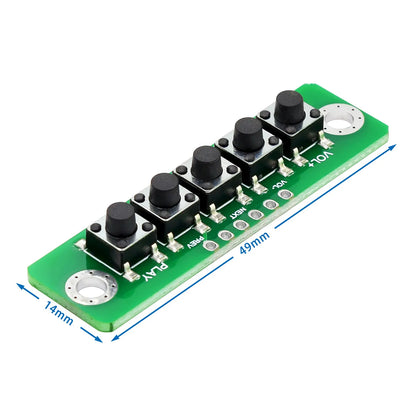 Independent Button Module - 1 to 6 Bit MCU Micro Switch Board for Bluetooth Power Amplifiers and DIY Electronics
