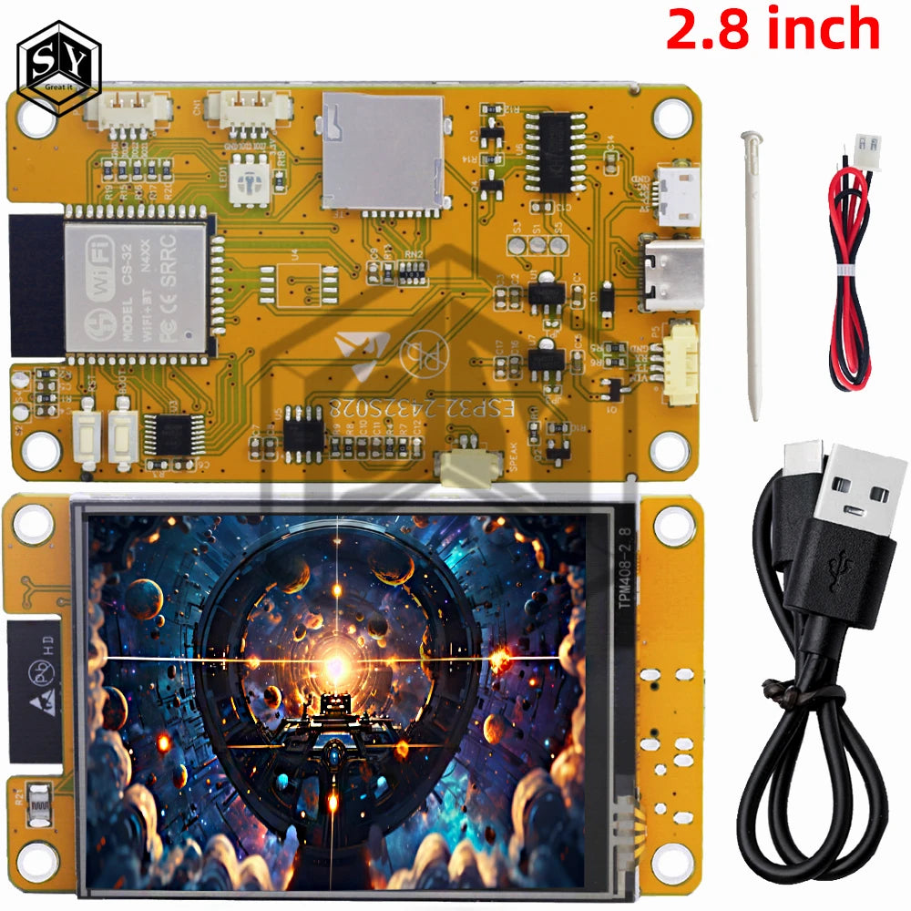 2.4/2.8/3.5" TFT Touch Screen with ESP32-WR-00M Development Board – ST7789/ST7796U WiFi & Bluetooth for Arduino