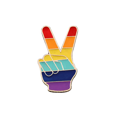 LGBT Rainbow Enamel Pins — Custom Heart & Flag Brooches for Bag, Shirt, Lapel, YES Gesture, Jewelry Gifts