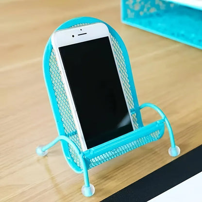 Stainless Steel Phone Stand - Heavy-Duty Desk and Bed Holder for Smartphones, Tablets and Cameras