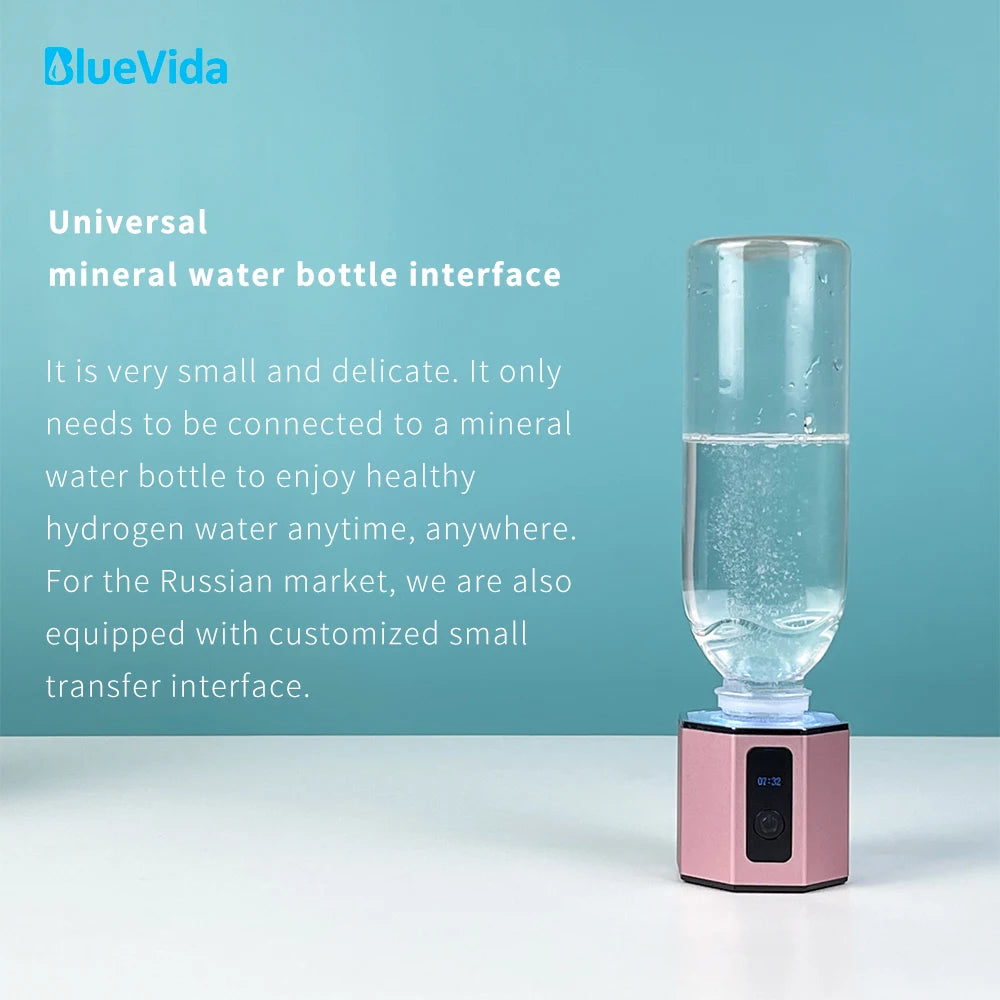 Bluevida 7th Gen Hydrogen Water Bottle – 6000 PPB SPE&PEM Generator with Inhalation Kit & Adapter