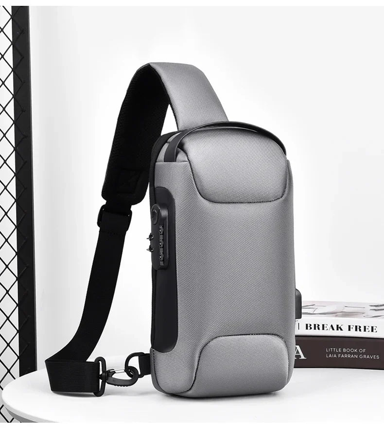 Designer Multifunction Anti-Theft USB Shoulder Bag – Travel Crossbody Messenger Sling Chest Bag for Men, Luxury Brand
