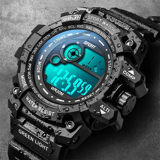 New Men's LED Digital Watches – Luminous, Waterproof Sport Watch for Men, Date Army Military Clock Relógio Masculino