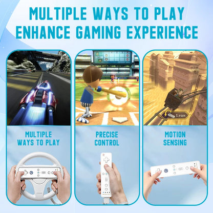 2-in-1 Nintendo Wii Controller Set — Wireless Motion Plus Gamepad with Silicone Case