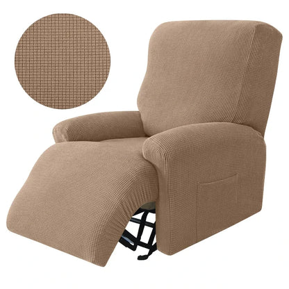 4pcs Recliner Sofa Cover Set - Stretch Spandex Couch Slipcovers with Non-Slip Fit for Armchair & Lazy Chair
