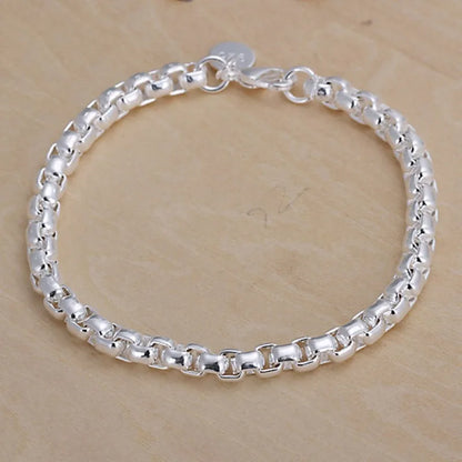 Hot Sale 925 Sterling Silver Solid Chain Bracelet — Charm Fashion Jewelry for Women & Men, Party, Wedding Gift