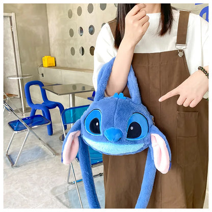 Disney Lilo & Stitch Plush Messenger Bag – Kawaii Anime Handbag for Girls, Stuffed Cartoon Plushie Soft Bag for Kids