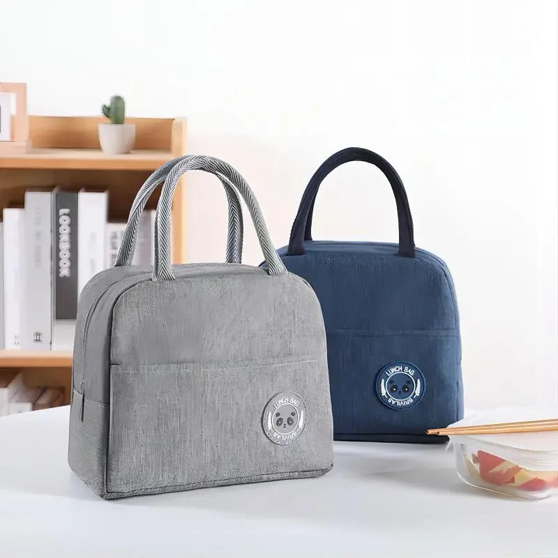Insulated Bento Lunch Bag with Aluminum Foil and Ice Pack - Meal Storage Handbag for Students
