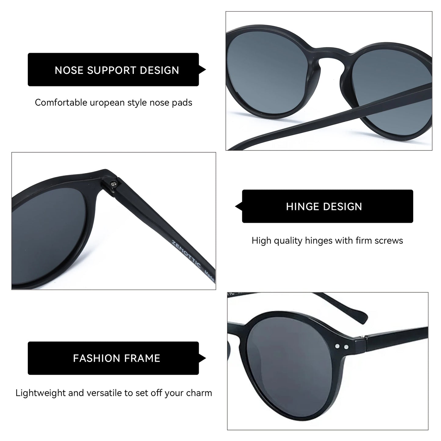 ZENOTTIC Retro Small Round Polarized Sunglasses – Vintage UV400 Shades for Men & Women