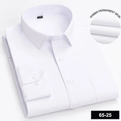 Men’s Plaid Stripe Long Sleeve Shirt - Casual Business Formal Office Shirt with Single Pocket for All Seasons
