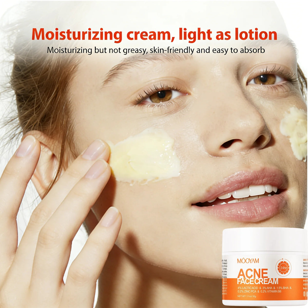 1/3/5-Piece Acne Care Face Cream Set - Hydrating Moisturizer for Blemish Care, Oil Control, and Smoother-Looking Skin