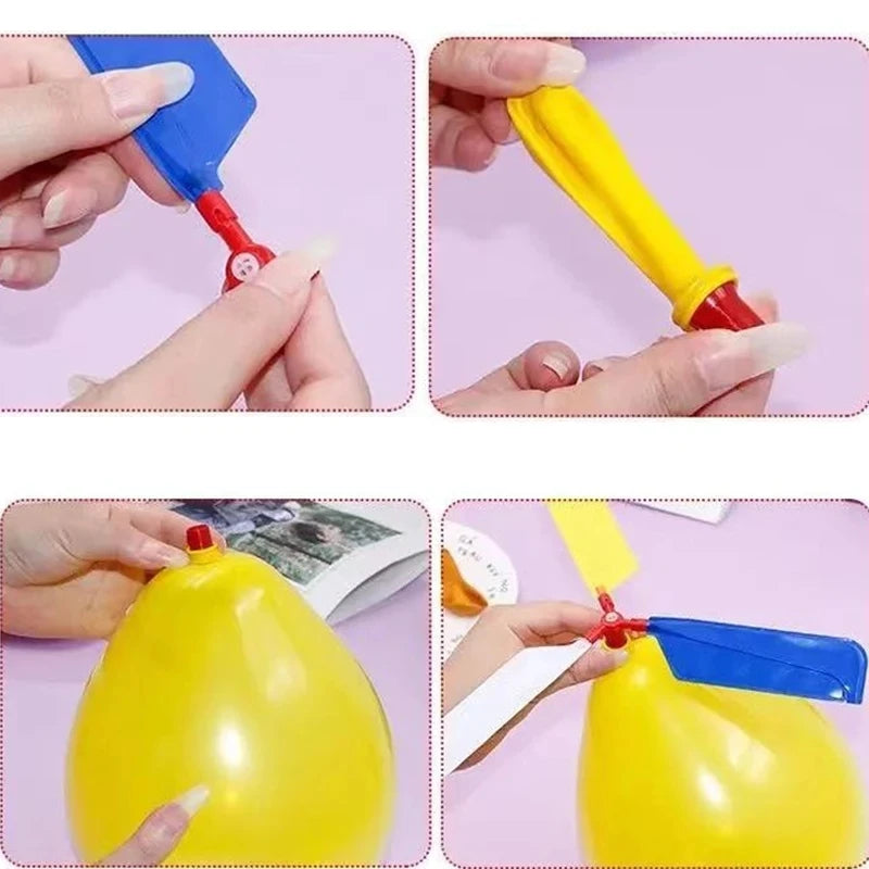 1/10PCS Air Balloon Helicopter Toy – Outdoor Flying Helicopter Balloon Set for Kids, Birthday & Children’s Day Party Gift