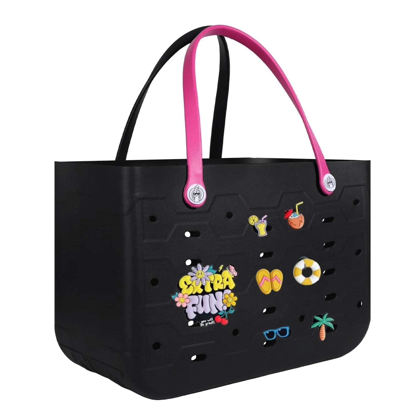 EVA Waterproof Beach Bag – M/L/XL Fashion Rubber Tote for Women, Solid Color Shoulder Bag for Travel, Picnic & Shopping Storage
