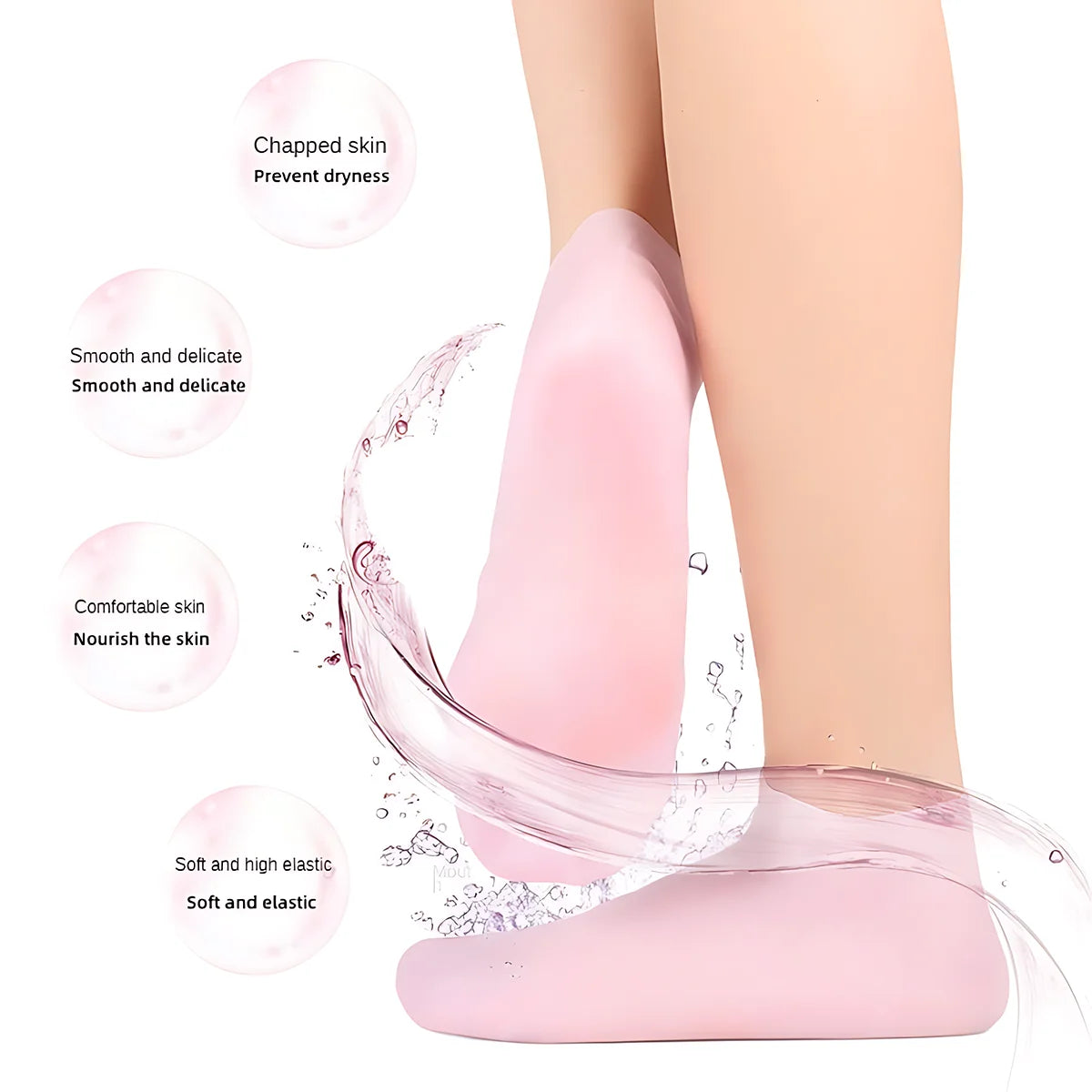Exfoliating & Moisturizing Foot Socks – Silicone Socks for Dry, Cracked Skin, Plantar Protection & Elastic Skin Care