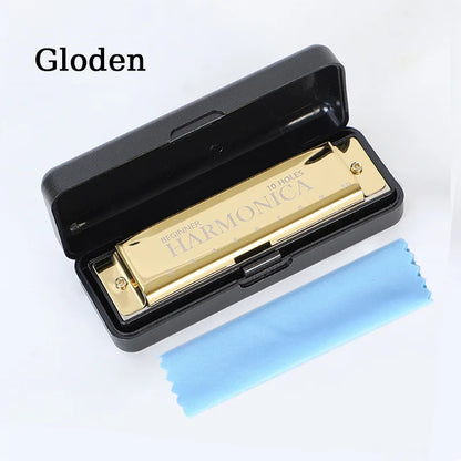 10 Hole Diatonic C Key Harmonica - Blues Harp Mouth Organ Musical Instrument with Storage Case for Beginners & Adults