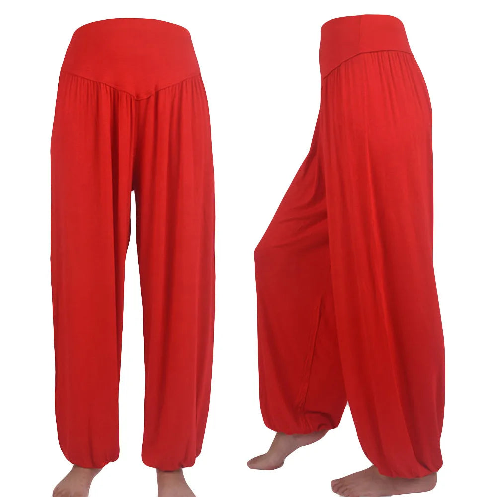 Women’s Elastic Loose Pants – Casual Cotton Yoga & Sports Dance Pants, Soft & Skin-Friendly Comfort (Pantalones de Mujer)