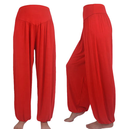 Women’s Elastic Loose Pants – Casual Cotton Yoga & Sports Dance Pants, Soft & Skin-Friendly Comfort (Pantalones de Mujer)