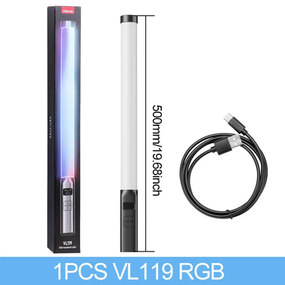 Ulanzi i-Light VL119 RGB LED Light Wand – 2500–9000K Magnetic Tube Light for Photography, Video & Vlog, Handheld Portable Lighting Stick