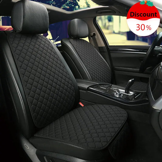 Universal Linen Car Seat Cover Protector Set – Breathable Flax Summer Cushion Pad for Front & Rear Seats Sedan, SUV & Pickup Interior Accessories