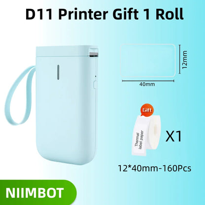 NIIMBOT D11 Portable Thermal Label Maker | Wireless No-Ink Printing Machine for Home & Office