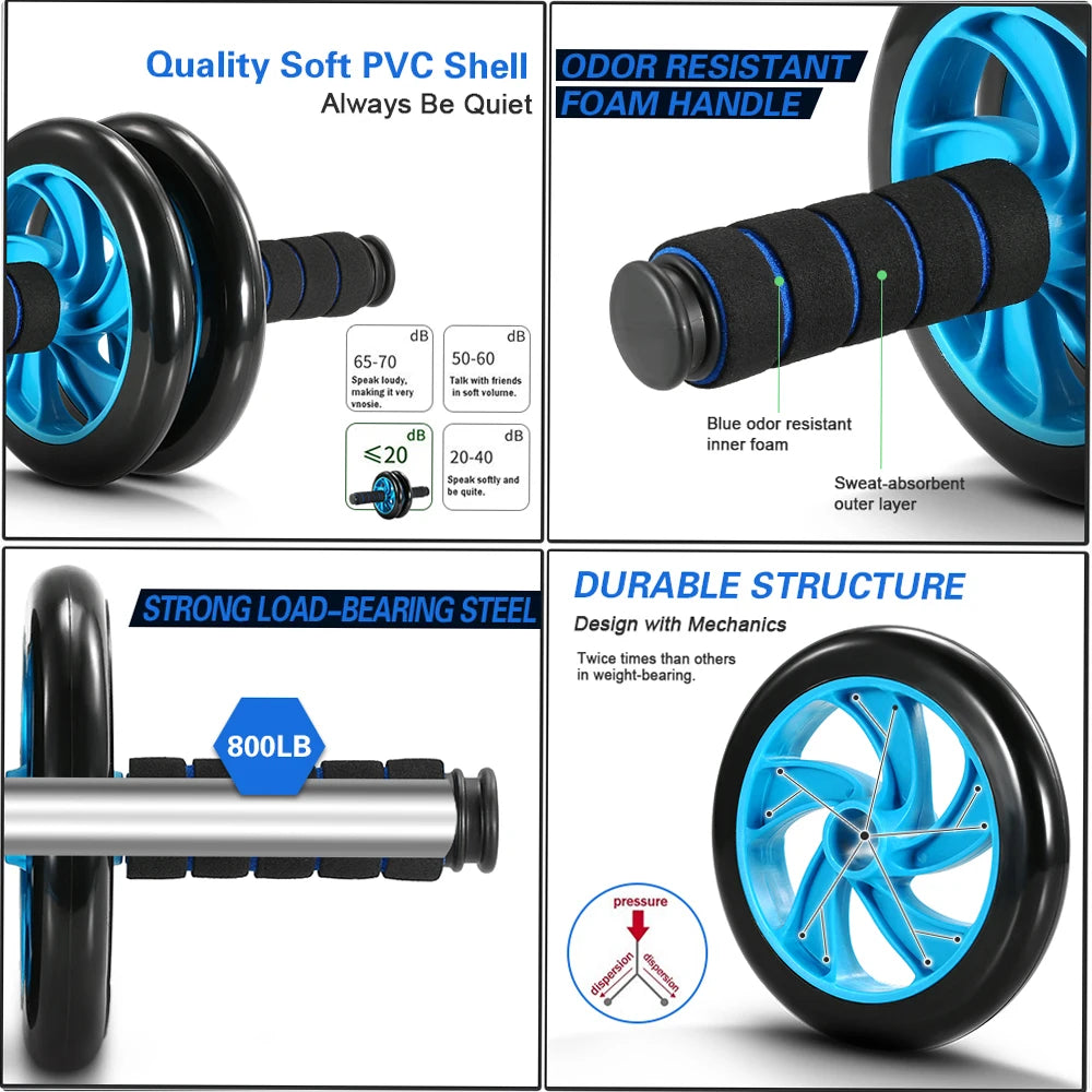Healthy Abdominal Wheel 5-in-1 Fitness Set — Indoor Push-Up Stand & Multifunctional Home Exercise Equipment
