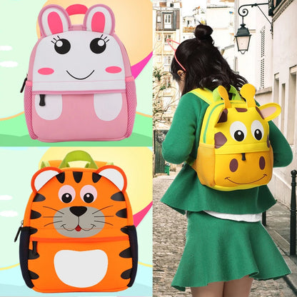 3D Cartoon Animal Kids Backpack | School Bag for Girls & Boys, Kindergarten Toddler Backpack Ages 2-5