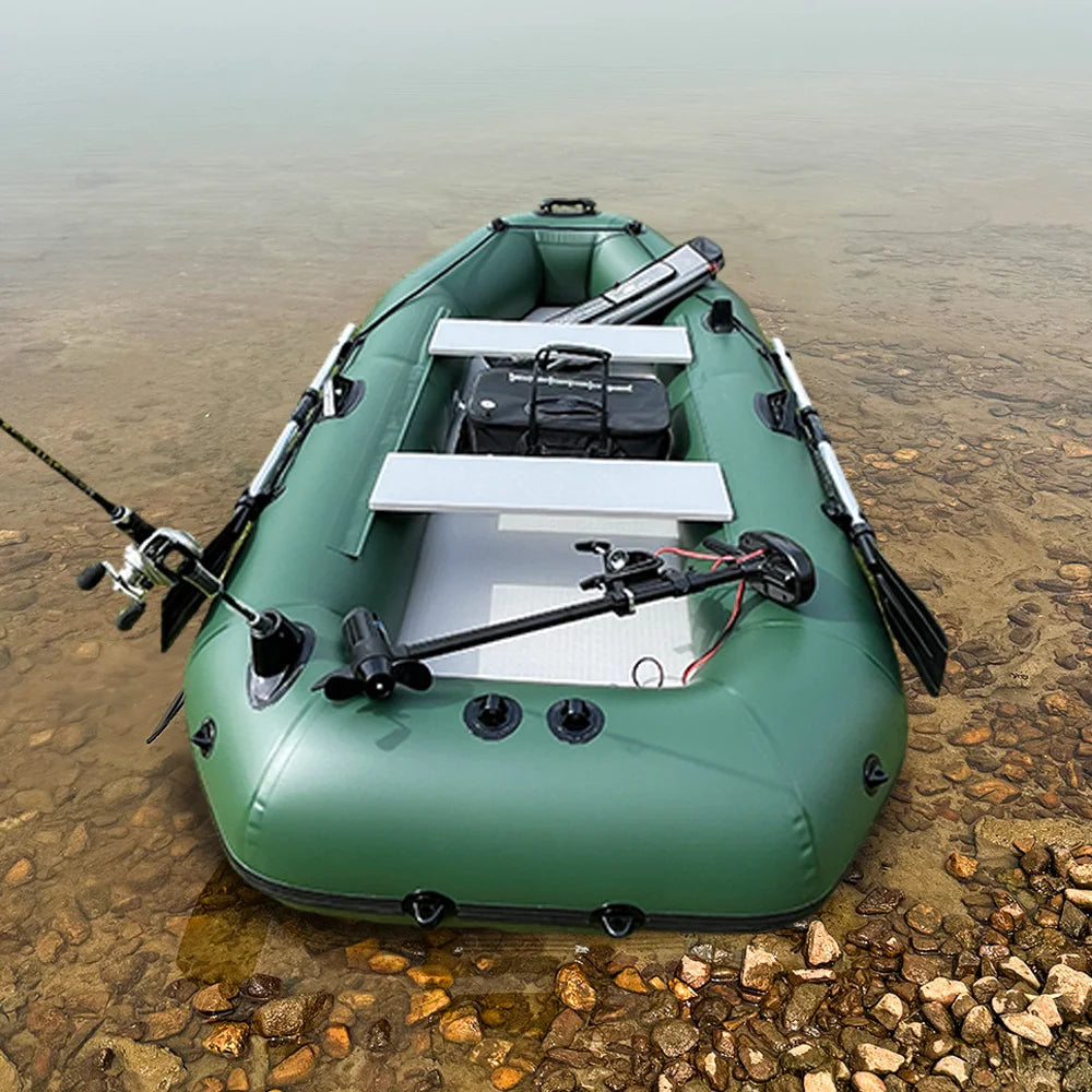 Savagemarine PVC Inflatable Belly Boat – River Fishing Kayak with Outboard Engine Mount, Lure Fishing Raft Boat