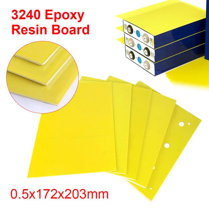 3-Piece 3240 Yellow Epoxy Fiber Insulation Board - DIY Battery Pack Plates for 3.2V LiFePO4 Cells 90Ah–320Ah