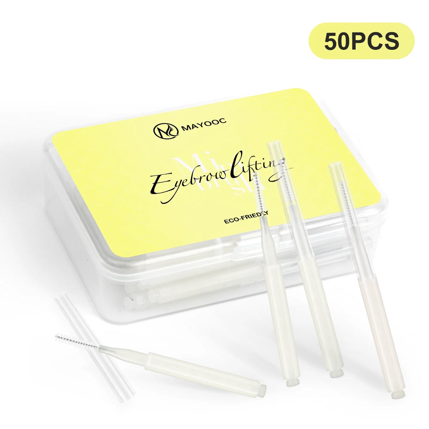 MAYOOC Mini Eyebrow Brush – Disposable Brow Lifting & Perm Brushes, Bendable Micro Eyelash Applicators Tools