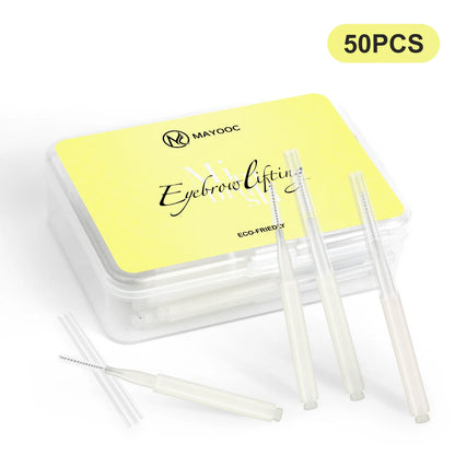 MAYOOC Mini Eyebrow Brush – Disposable Brow Lifting & Perm Brushes, Bendable Micro Eyelash Applicators Tools
