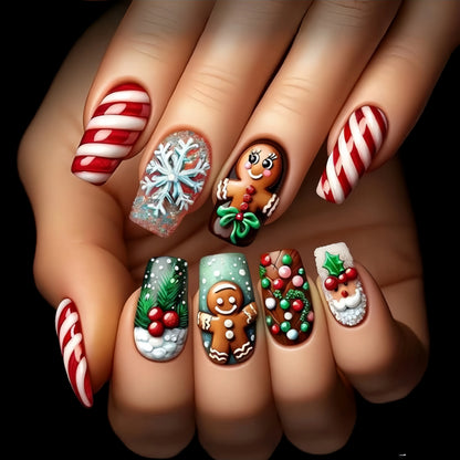Christmas 3D Nail Art Stickers – Santa, Snowman, Tree, Snowflake & Holiday Designs