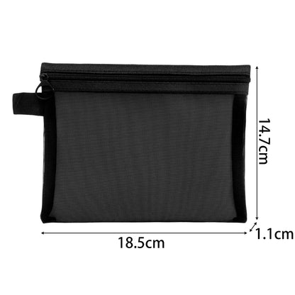 1/3pcs Mesh Clear Cosmetic Bags — Small & Large Black Makeup Travel Organizer Pouches for Toiletries & Lipstick Storage