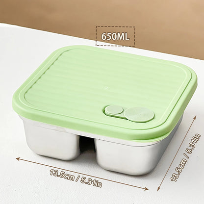 WORTHBUY 304 Stainless Steel Lunch Box with Lid — Portable Leak-Proof Stackable Bento Box for Fruit, Salad, and Food Storage, Ideal for Students