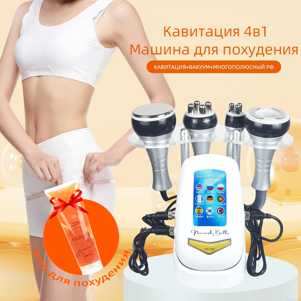 4-in-1 40K Cavitation Body Slimming Machine – Skin Tightening, Face Lifting & Vacuum Massager (Overseas Warehouse)