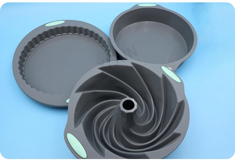 Heat Resistant Silicone Bakeware Set - Loaf, Bread, Muffin, Donut, and Cake Baking Tray Oven Pan Set