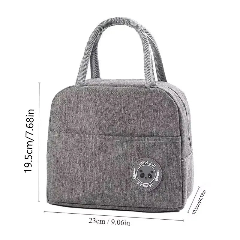 Insulated Bento Lunch Bag with Aluminum Foil and Ice Pack - Meal Storage Handbag for Students
